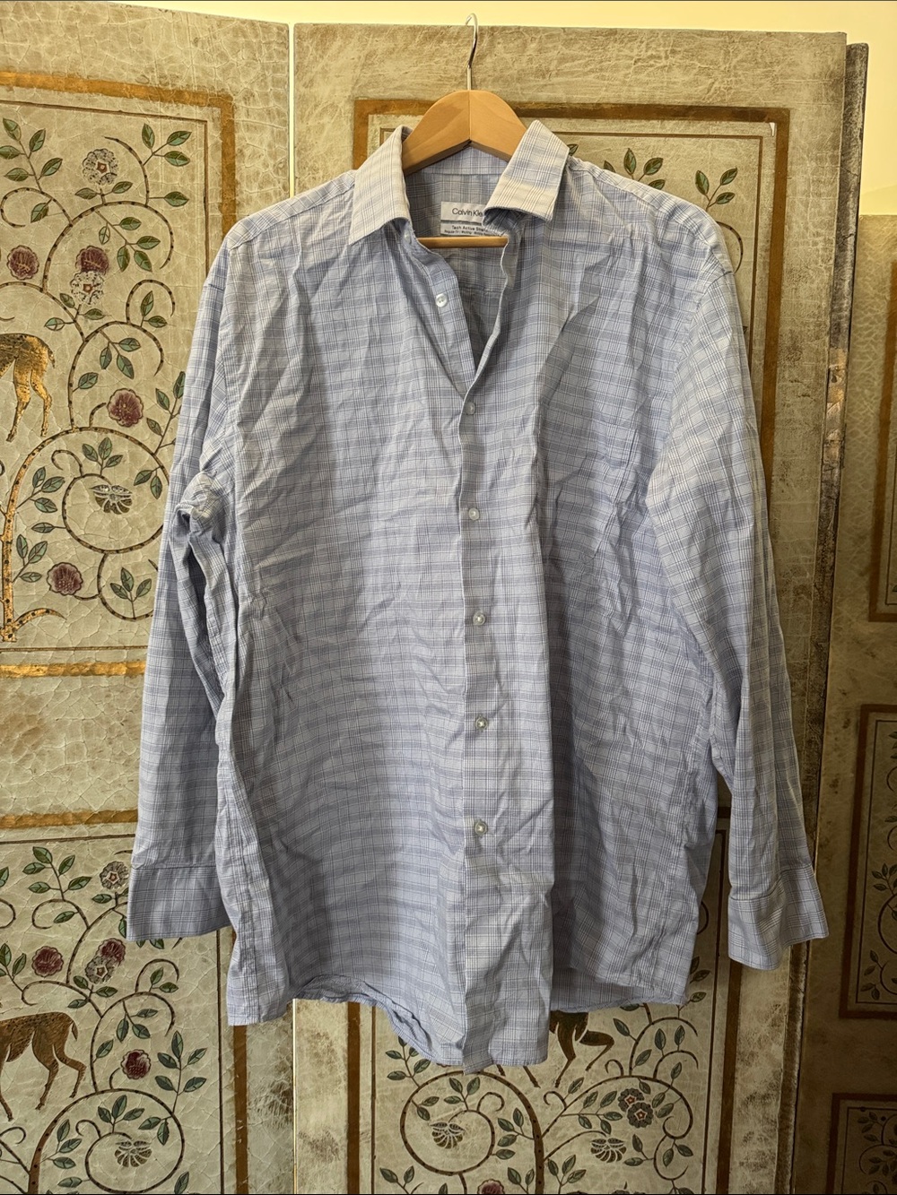 Calvin Klein Light Blue Checked Dress Shirt